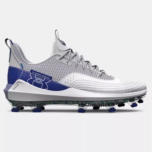 Under Armour Harper 7 Cleats Men Size 12 Low Elite TPU Baseball Royal Blue White - Picture 1 of 5